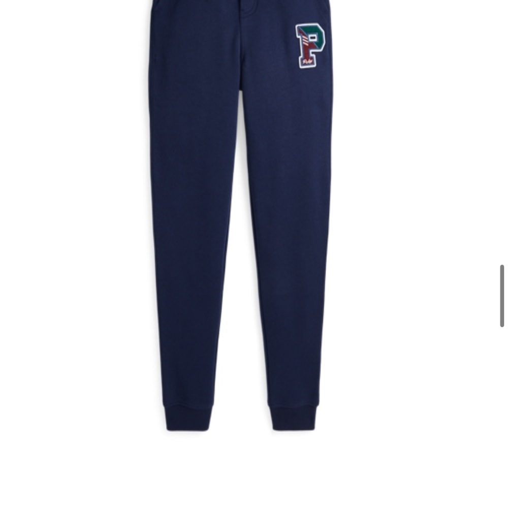 Fleece letterman jogger pant